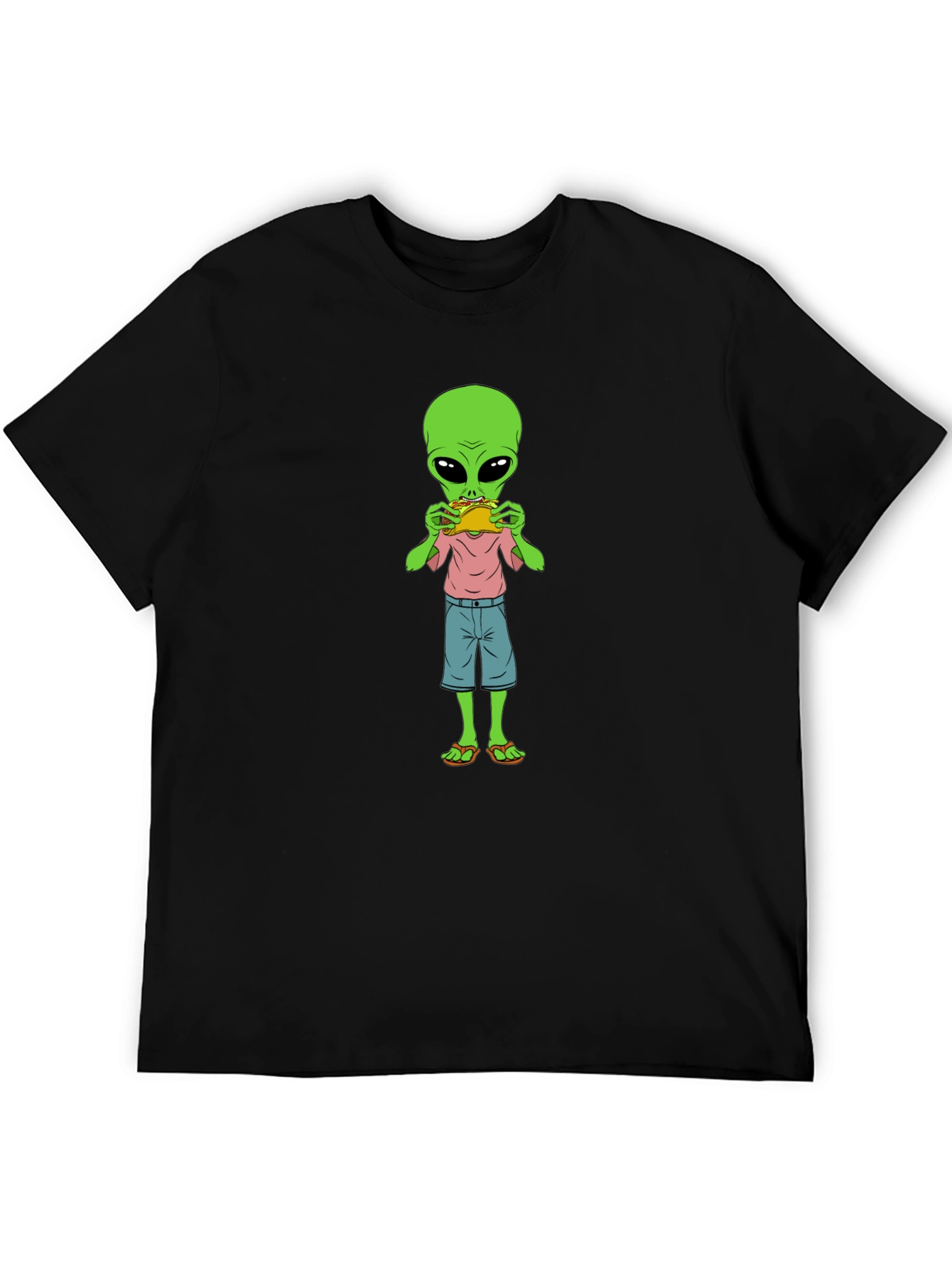 Alien Eating Taco Graphic T-Shirt