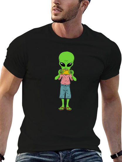 Alien Eating Taco Graphic T-Shirt