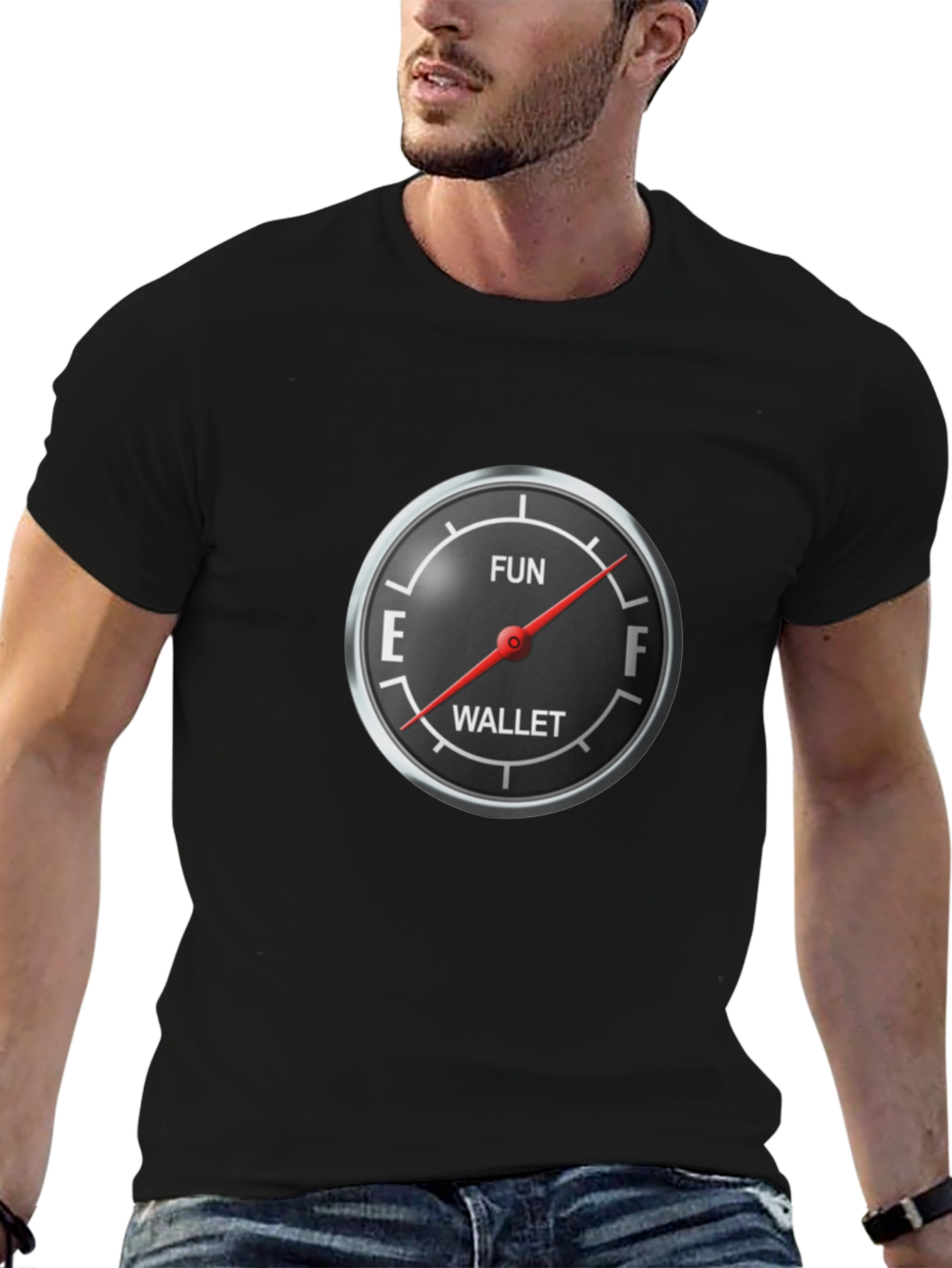 Fun Wallet Gauge Graphic Tee - Black