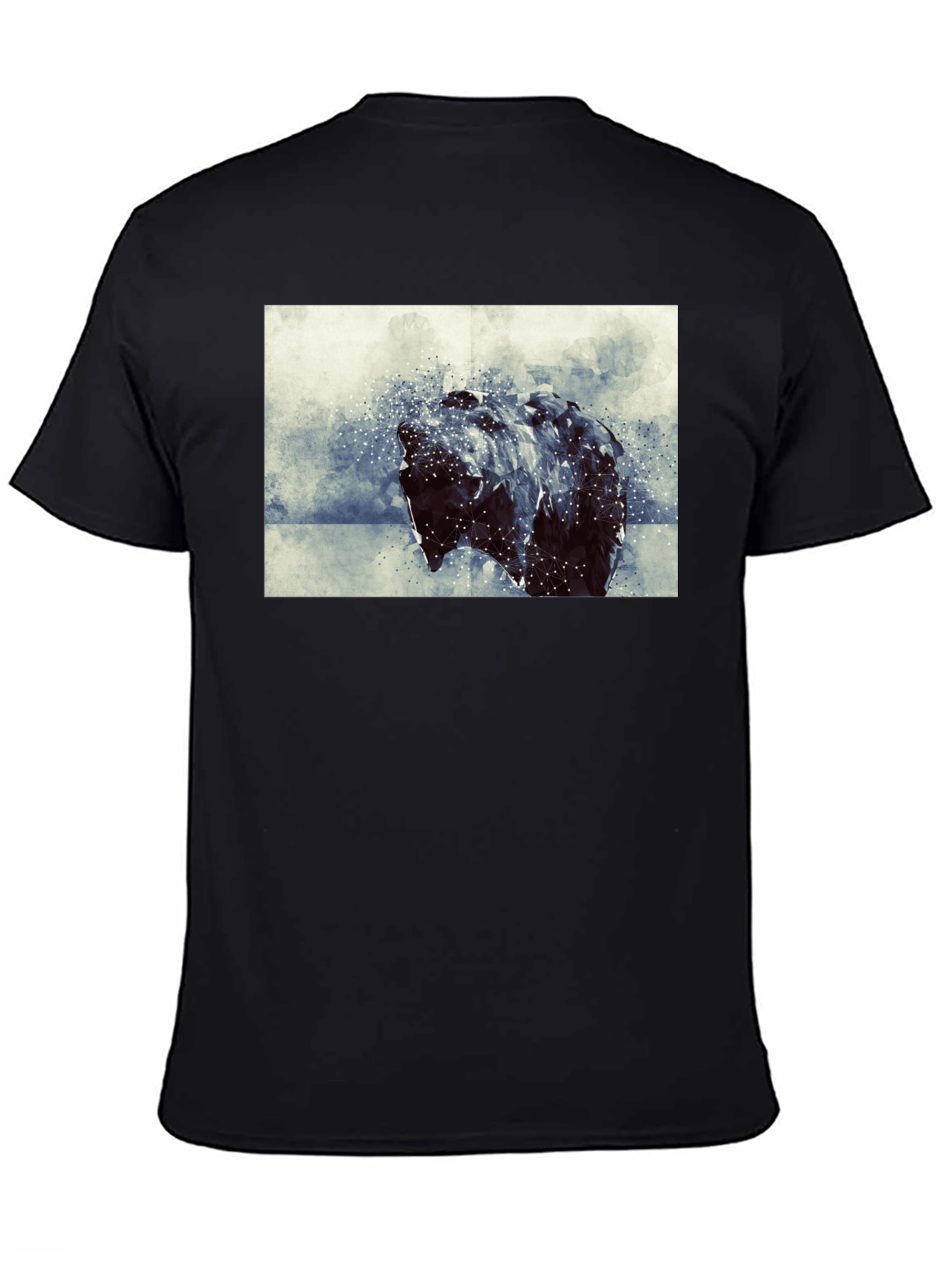 Abstract Bear Graphic Black T-Shirt