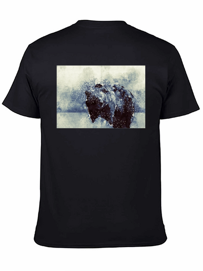 Abstract Bear Graphic Black T-Shirt