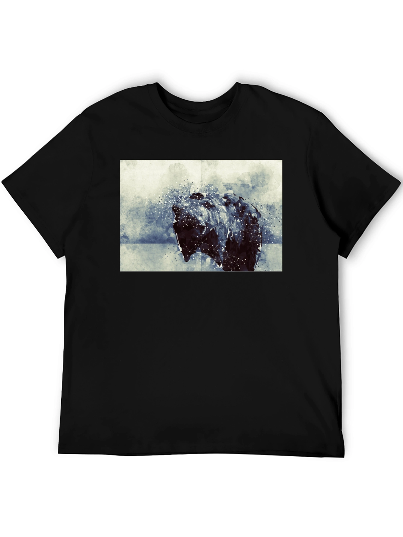 Abstract Bear Graphic Black T-Shirt