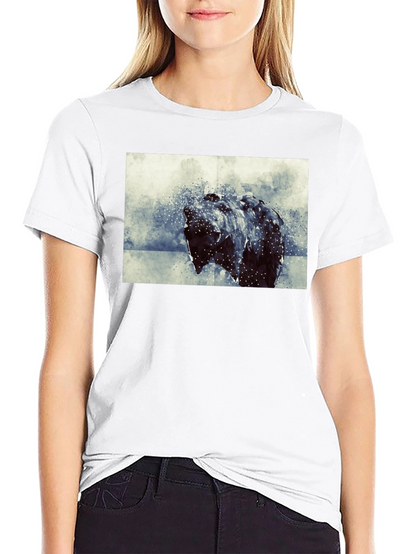 Abstract Bear Graphic Black T-Shirt