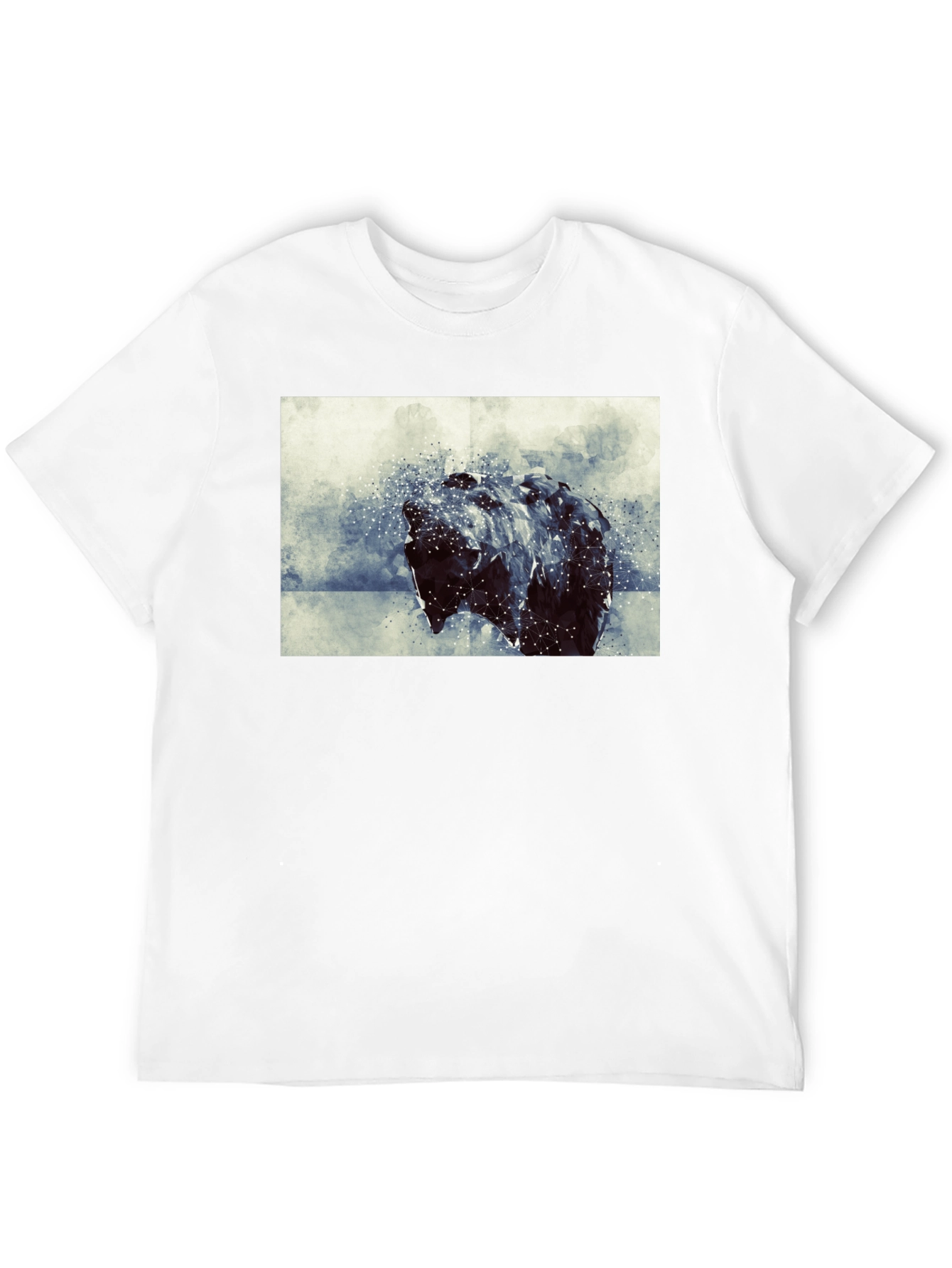 Abstract Bear Graphic Black T-Shirt