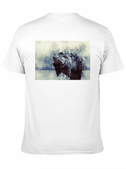 Abstract Bear Graphic Black T-Shirt
