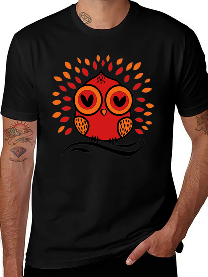 Owl Graphic Tee - Black Short Sleeve T-Shirt