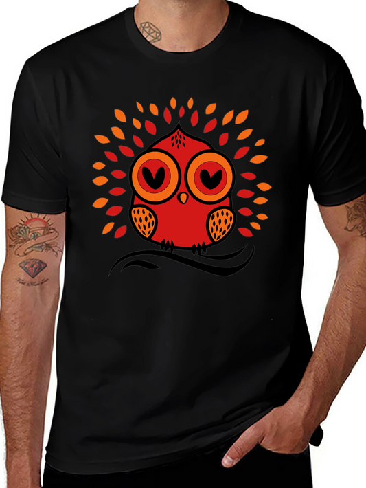 Owl Graphic Tee - Black Short Sleeve T-Shirt