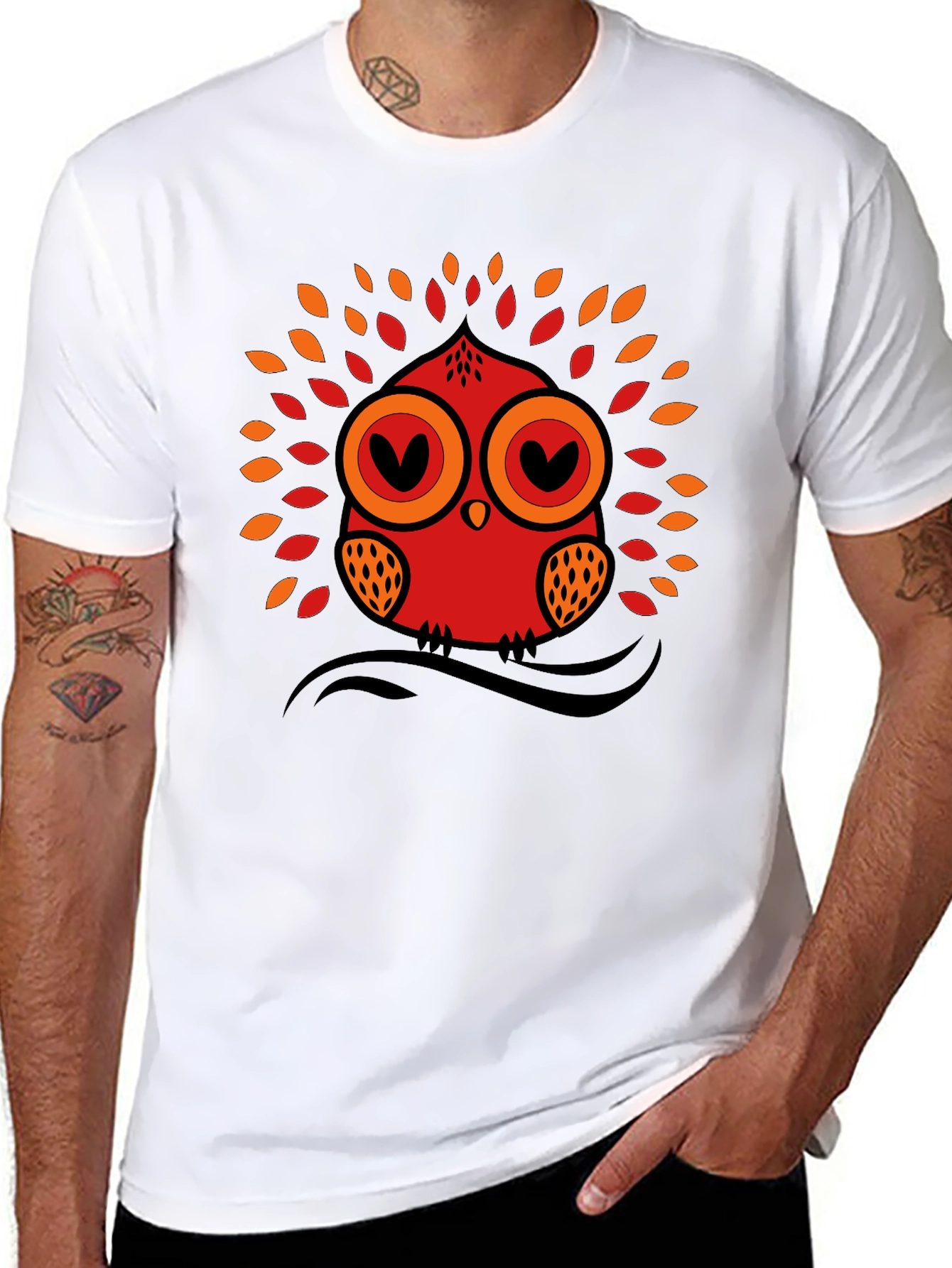 Owl Graphic Tee - Black Short Sleeve T-Shirt