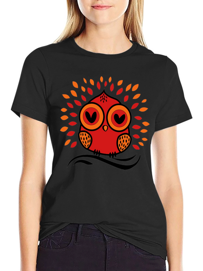 Owl Graphic Tee - Black Short Sleeve T-Shirt