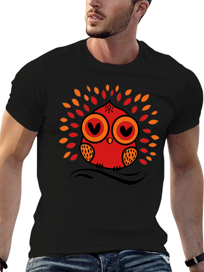 Owl Graphic Tee - Black Short Sleeve T-Shirt
