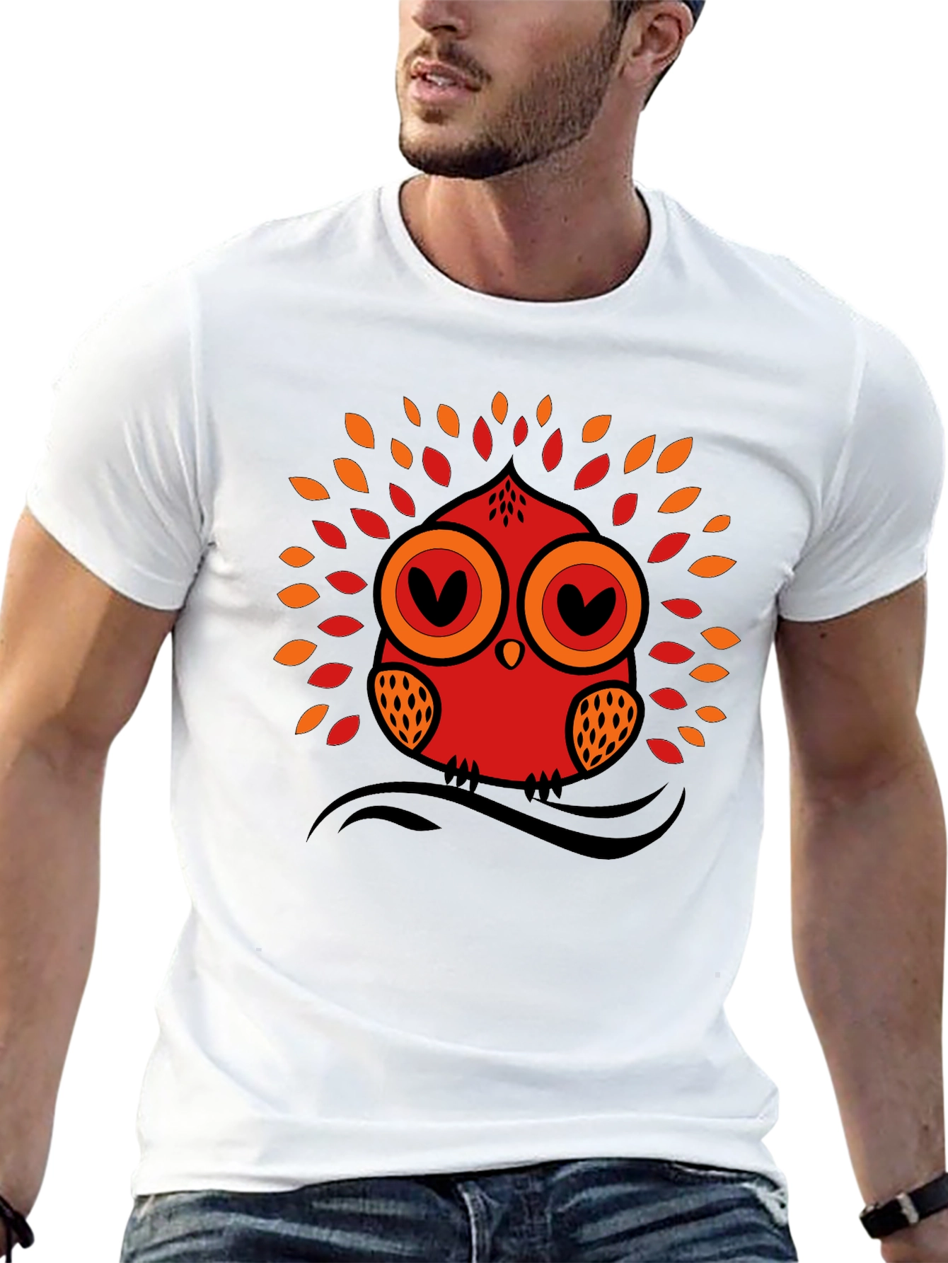 Owl Graphic Tee - Black Short Sleeve T-Shirt