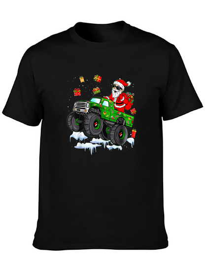 Santa Monster Truck Christmas T-Shirt
