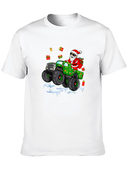 Santa Monster Truck Christmas T-Shirt
