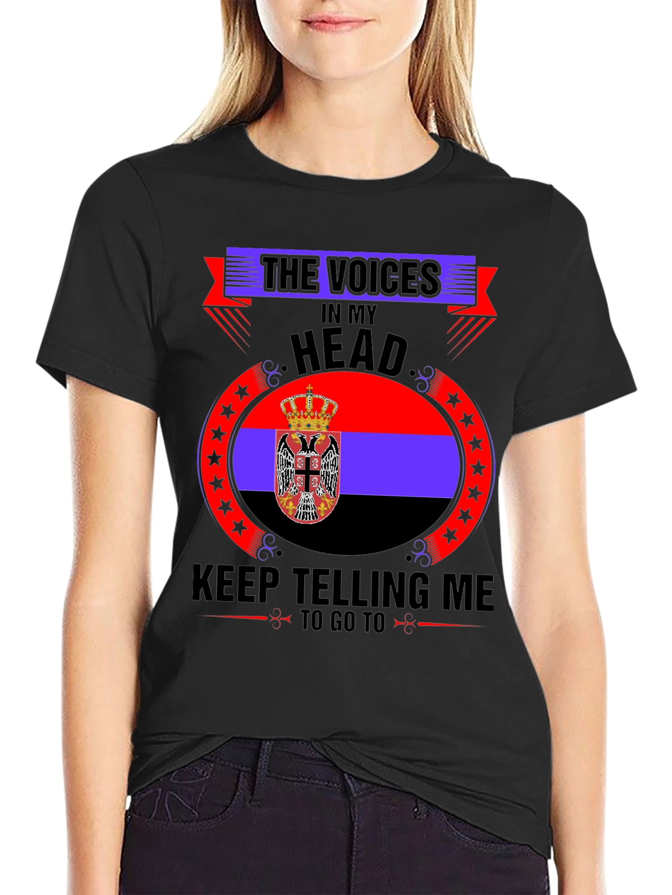 Serbia Flag T-Shirt - Voices In My Head