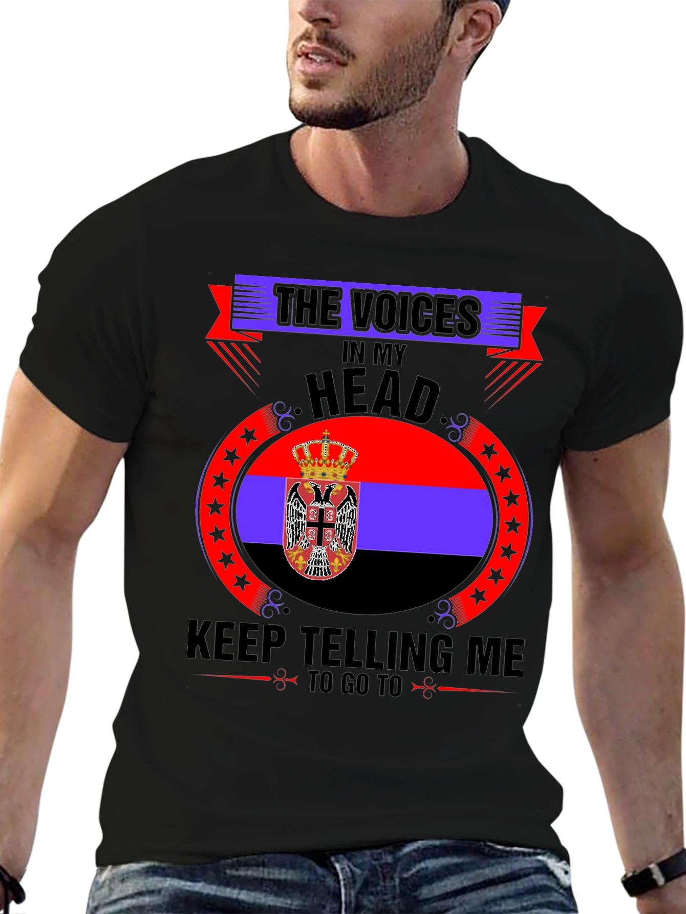 Serbia Flag T-Shirt - Voices In My Head