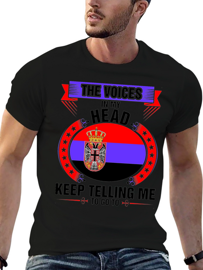 Serbia Flag T-Shirt - Voices In My Head
