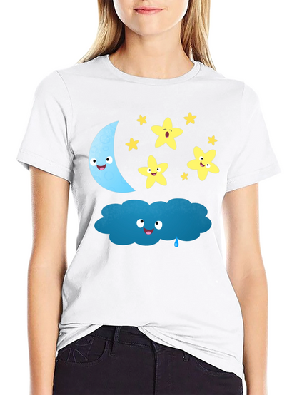 Cute Cartoon Night Sky T-Shirt