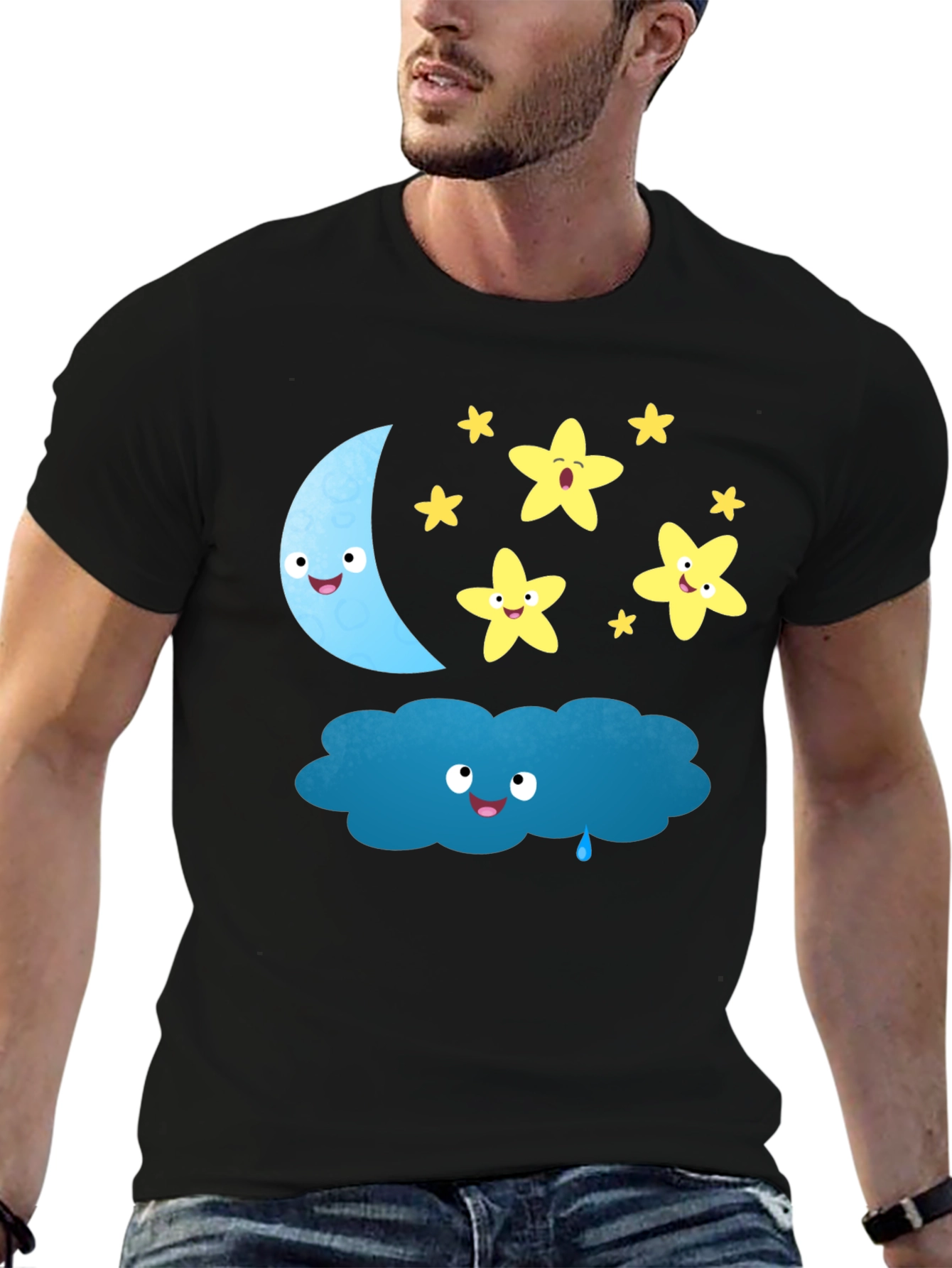 Cute Cartoon Night Sky T-Shirt