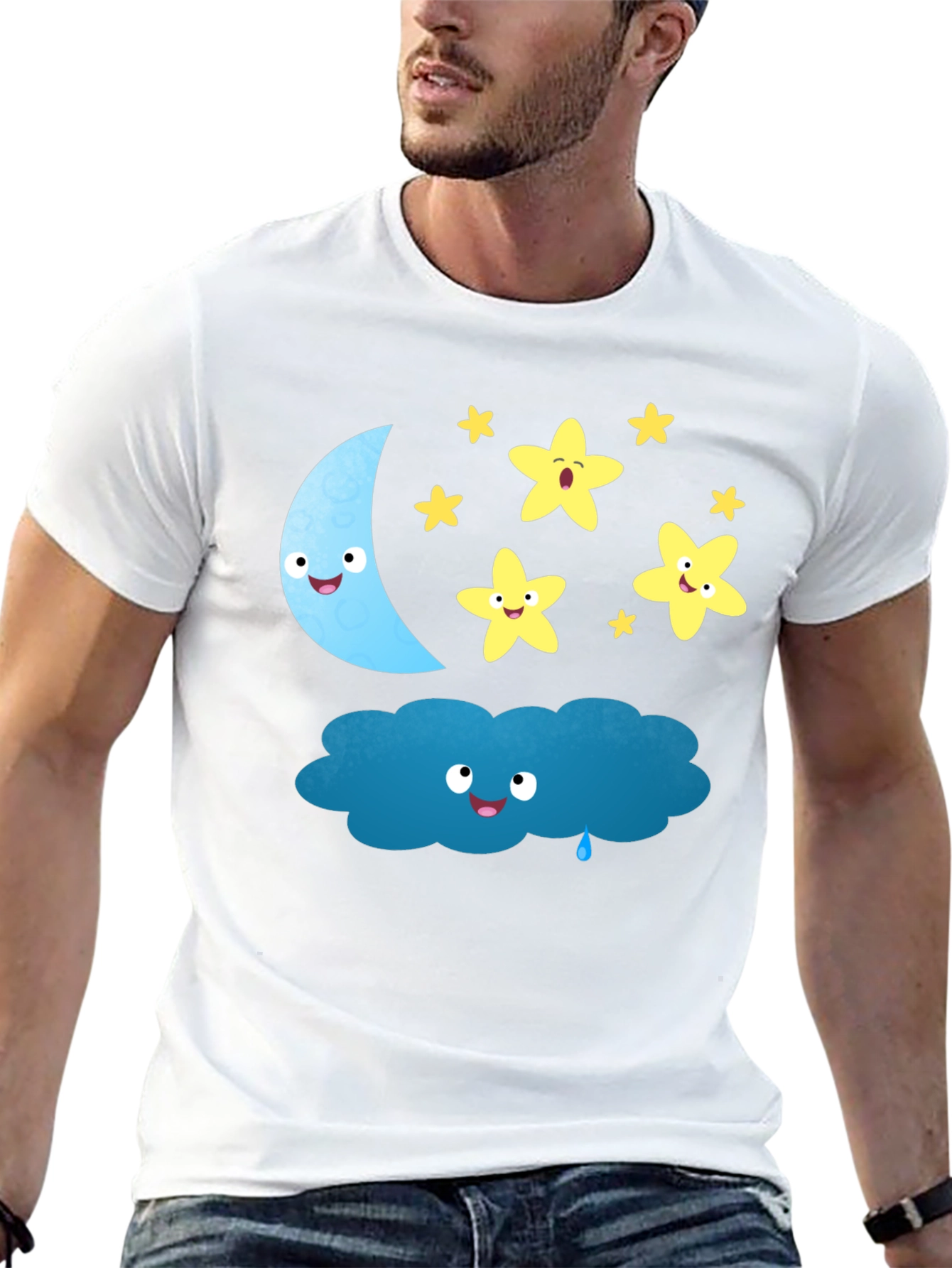 Cute Cartoon Night Sky T-Shirt