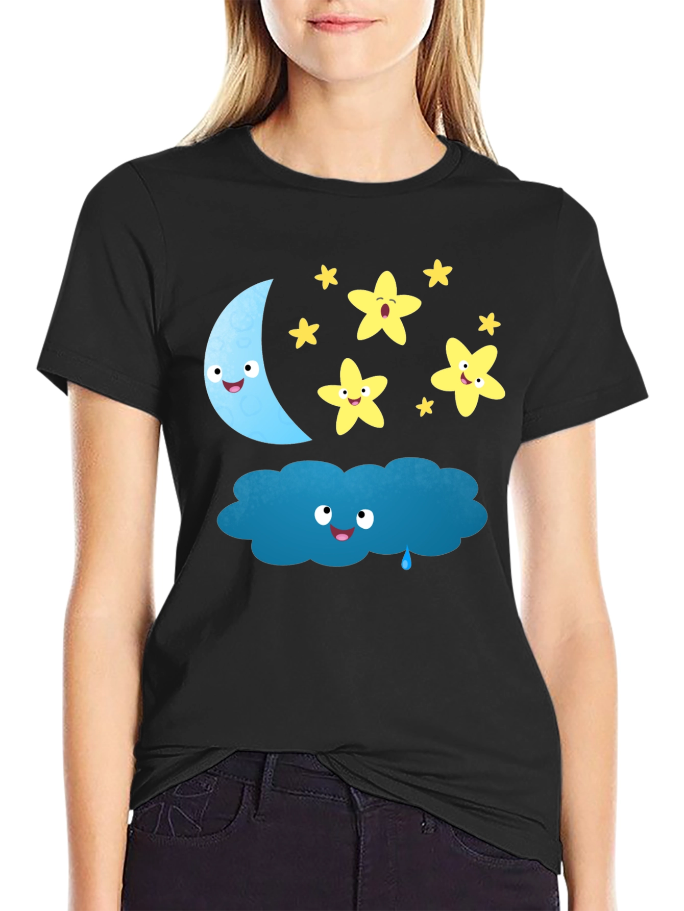 Cute Cartoon Night Sky T-Shirt