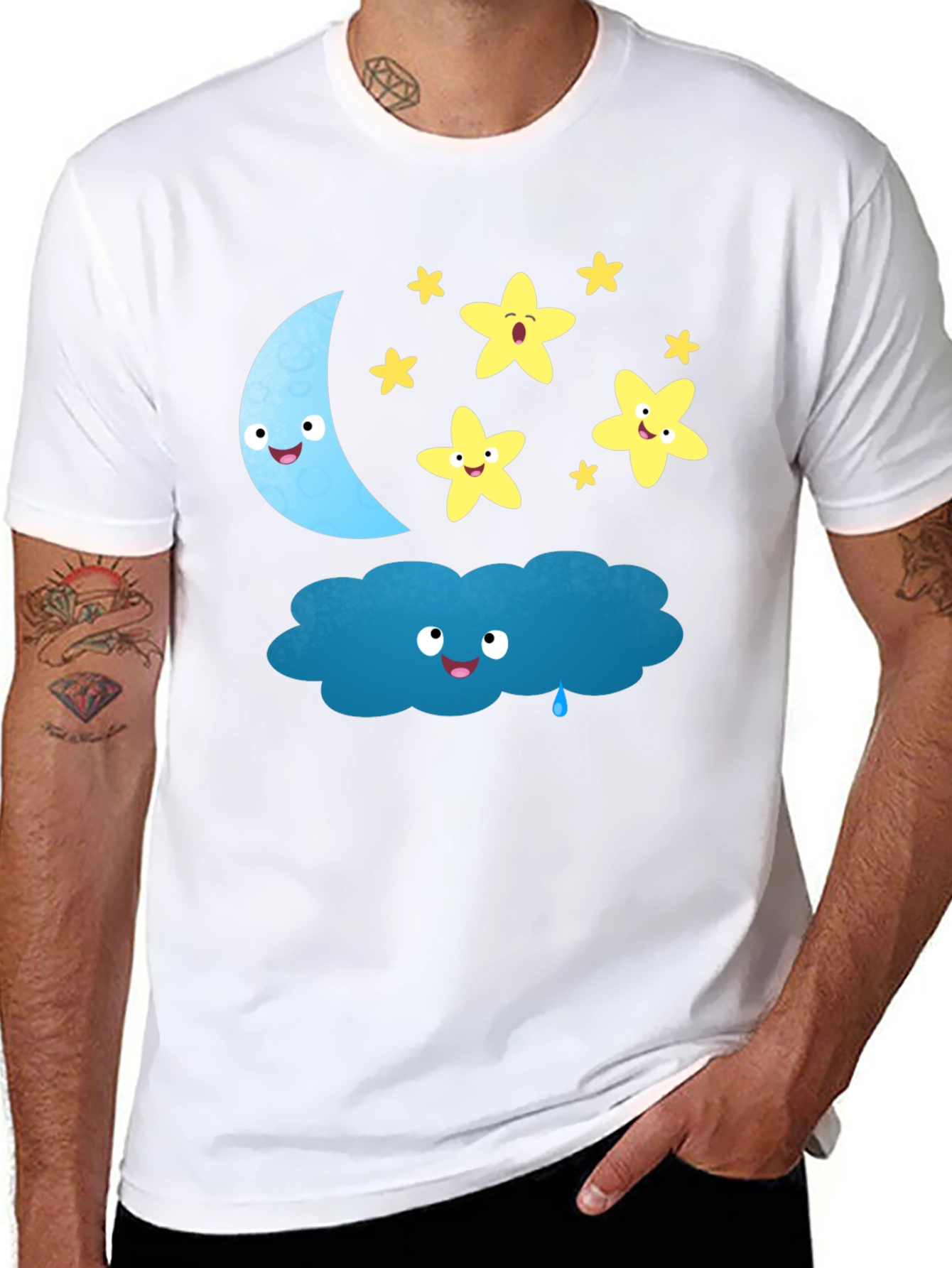 Cute Cartoon Night Sky T-Shirt
