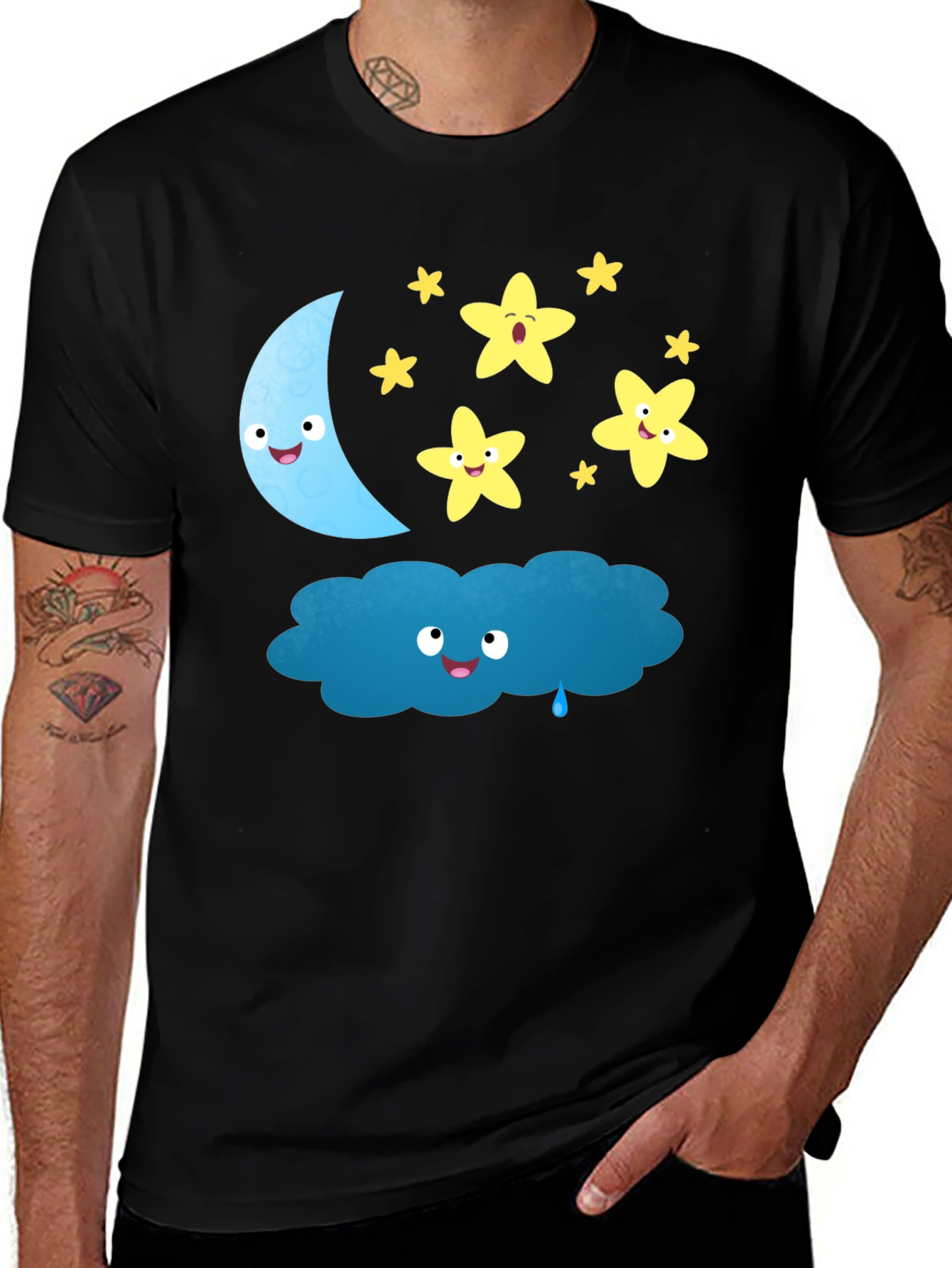 Cute Cartoon Night Sky T-Shirt