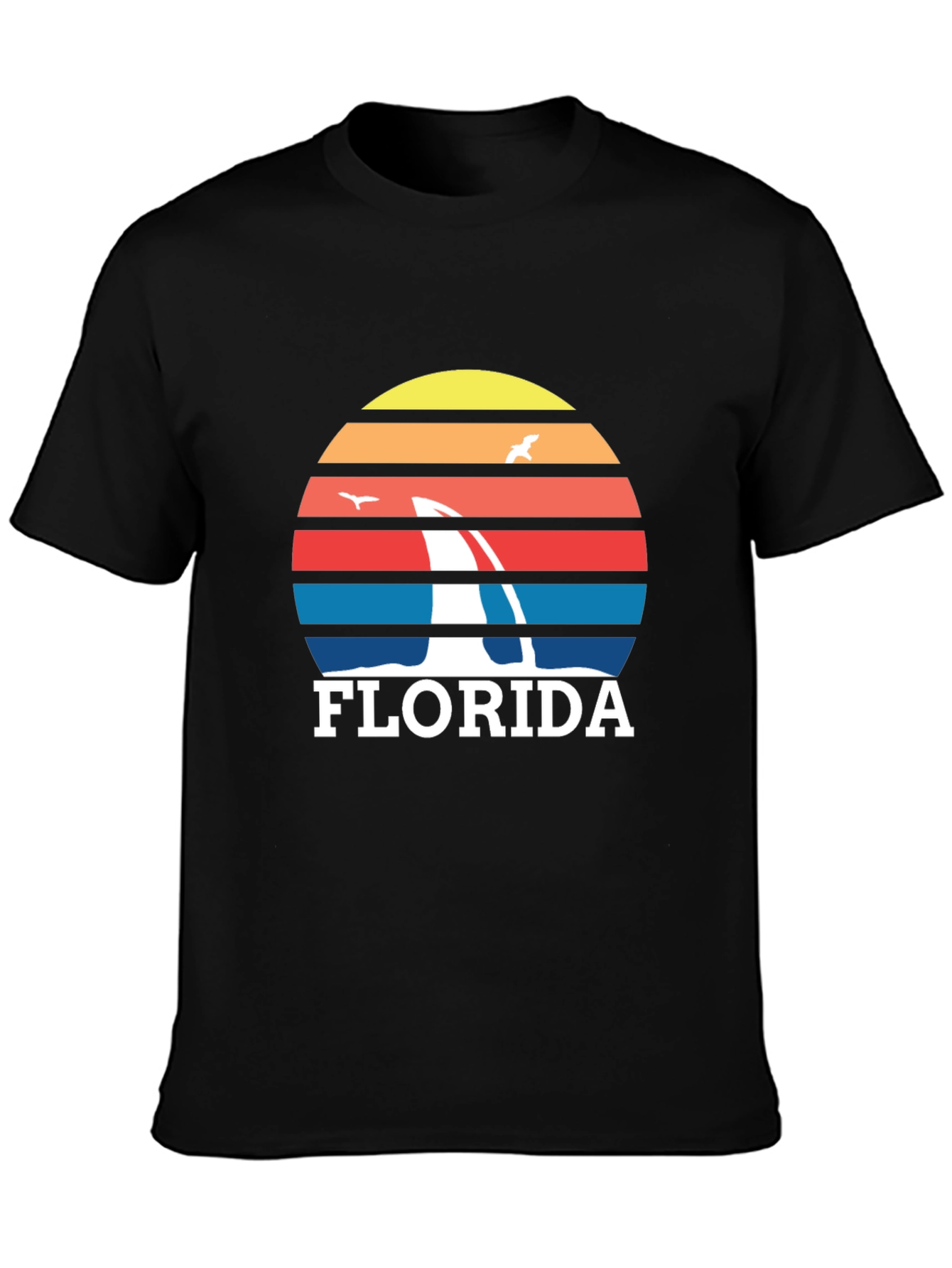 Florida Sailboat Sunset Graphic Tee - Black