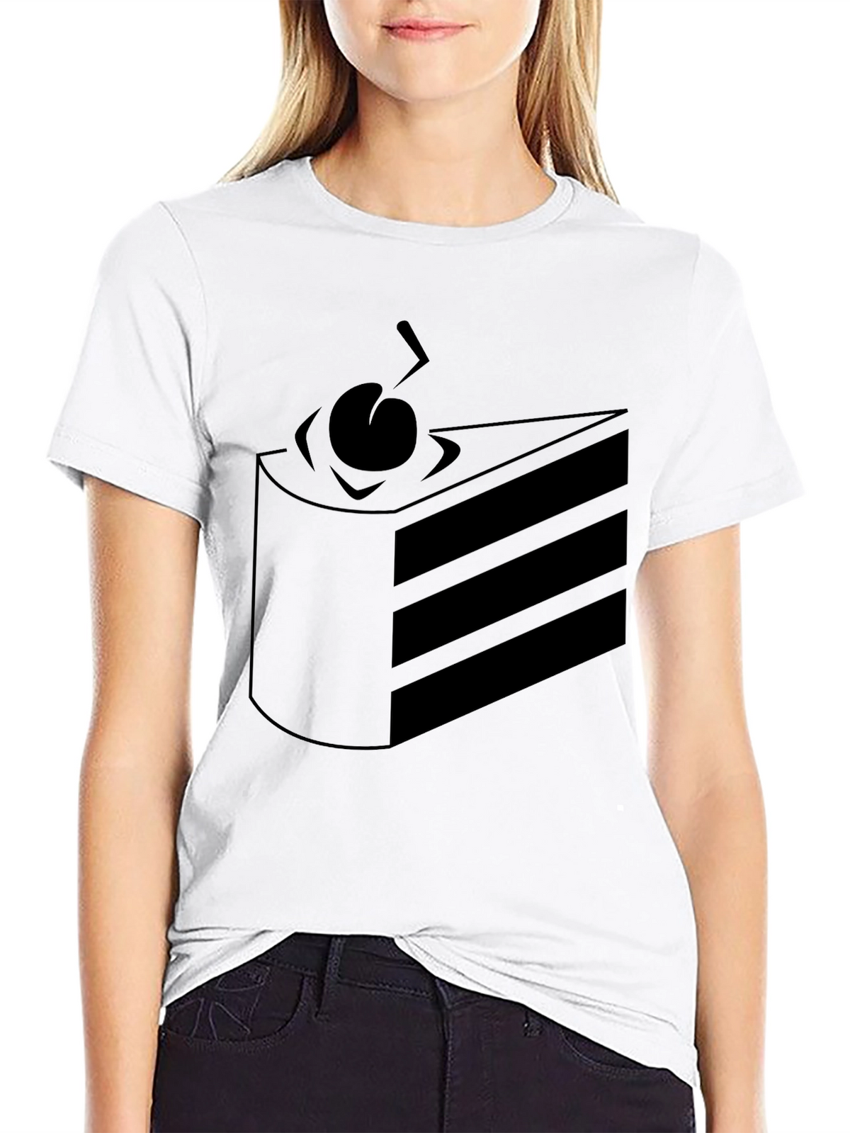 Cake Slice Graphic Tee - Black
