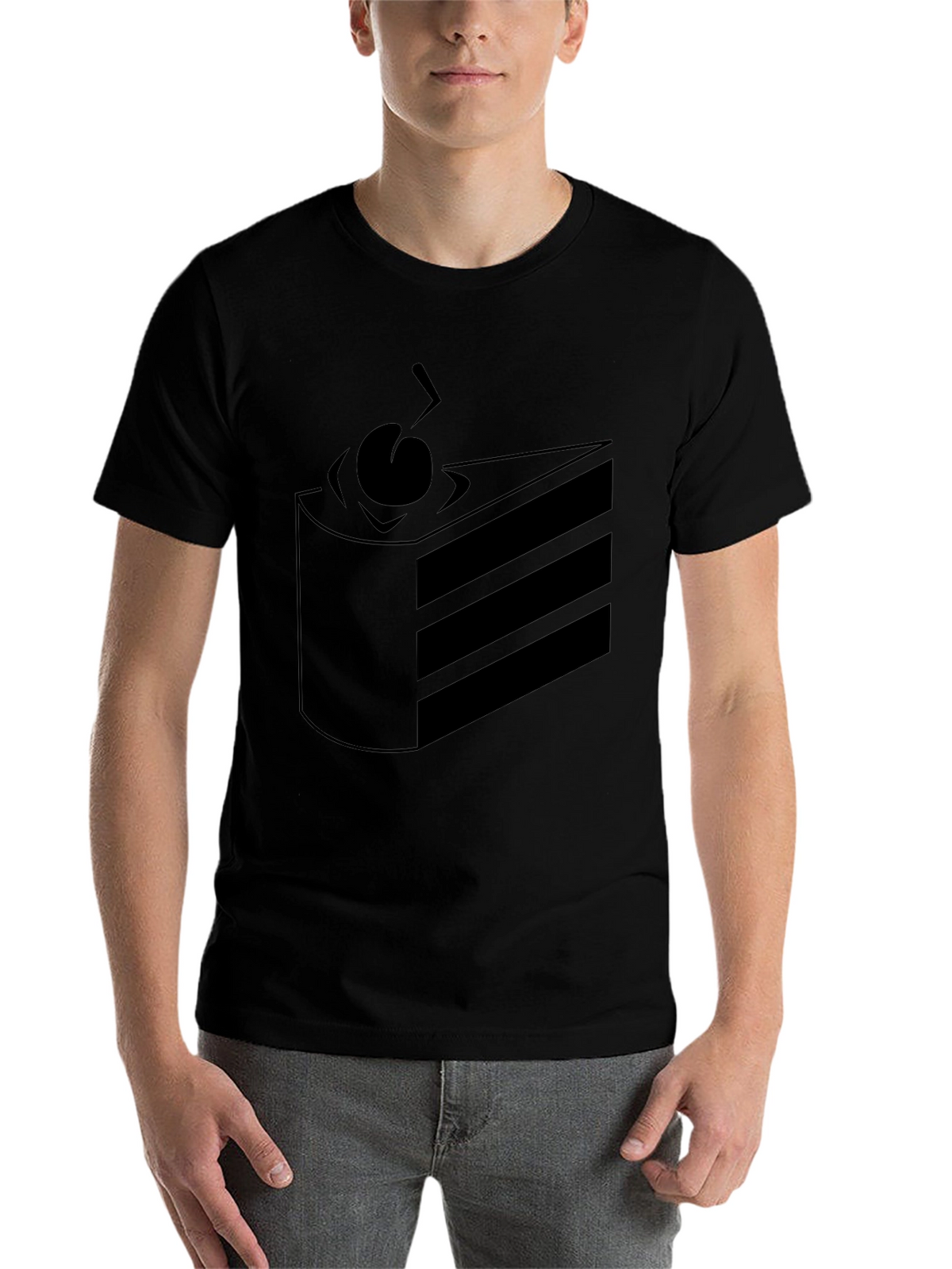 Cake Slice Graphic Tee - Black