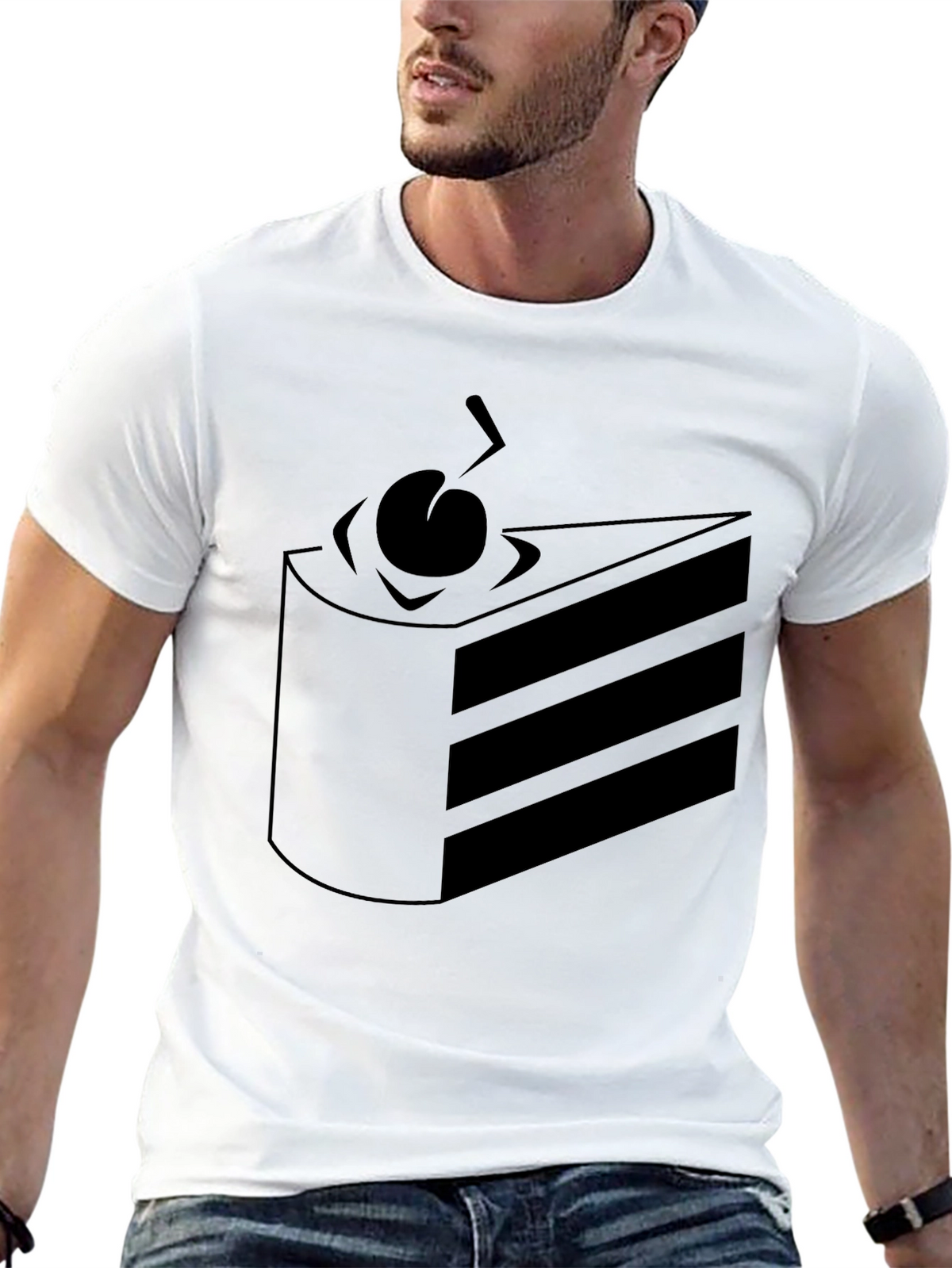 Cake Slice Graphic Tee - Black