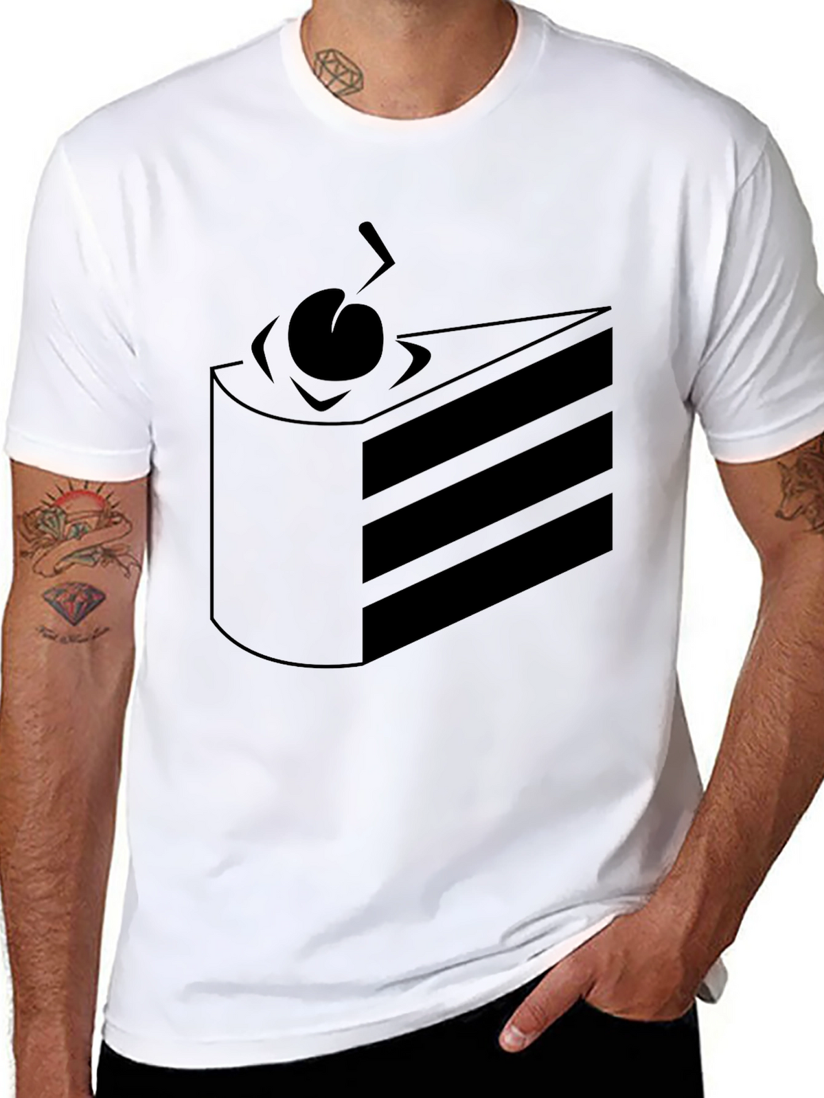 Cake Slice Graphic Tee - Black
