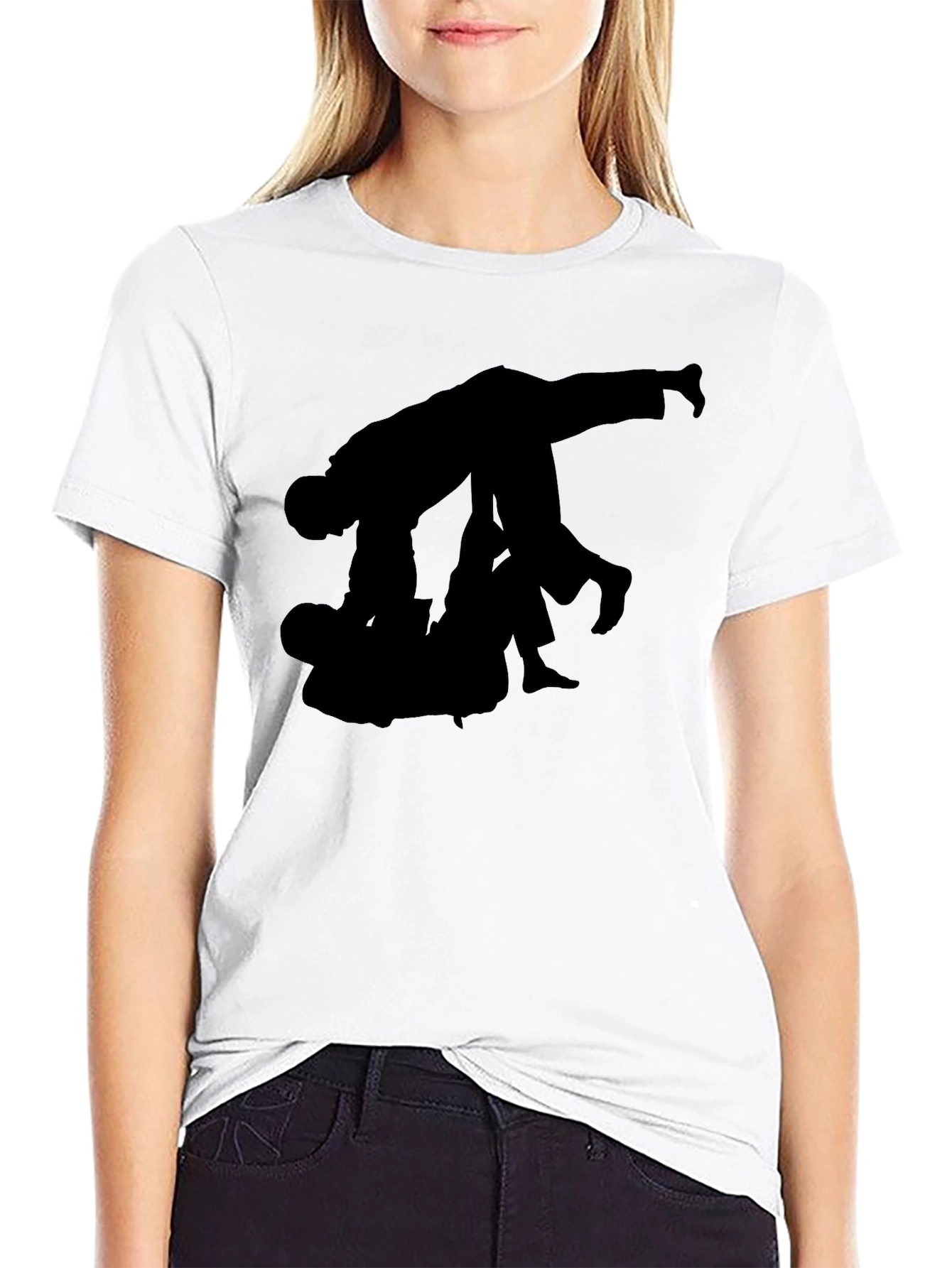 Judo Silhouette Black T-Shirt Martial Arts