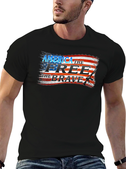 America Free Brave Patriotic T-Shirt