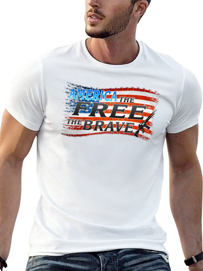 America Free Brave Patriotic T-Shirt