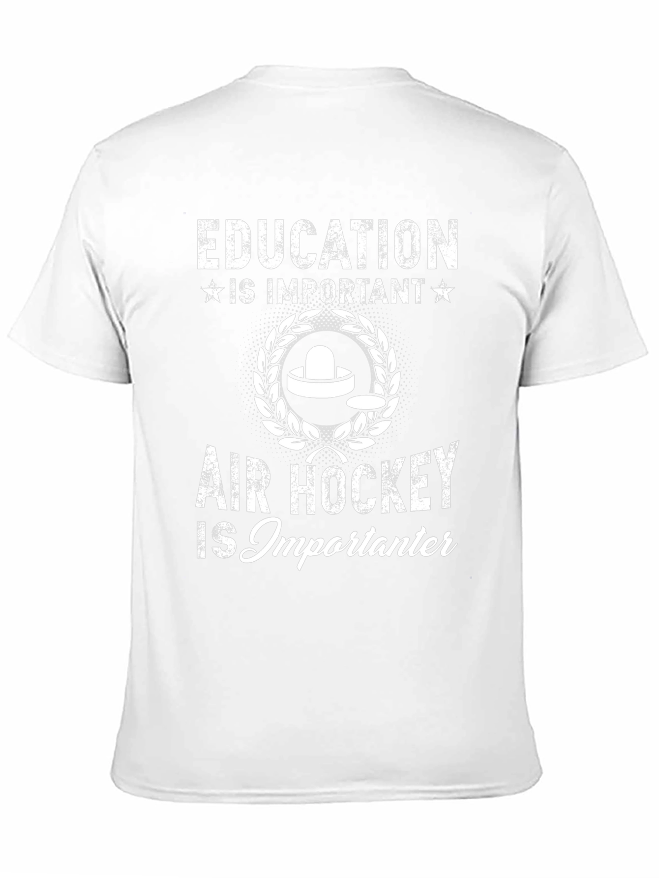 Education vs Air Hockey T-Shirt - Importanter!