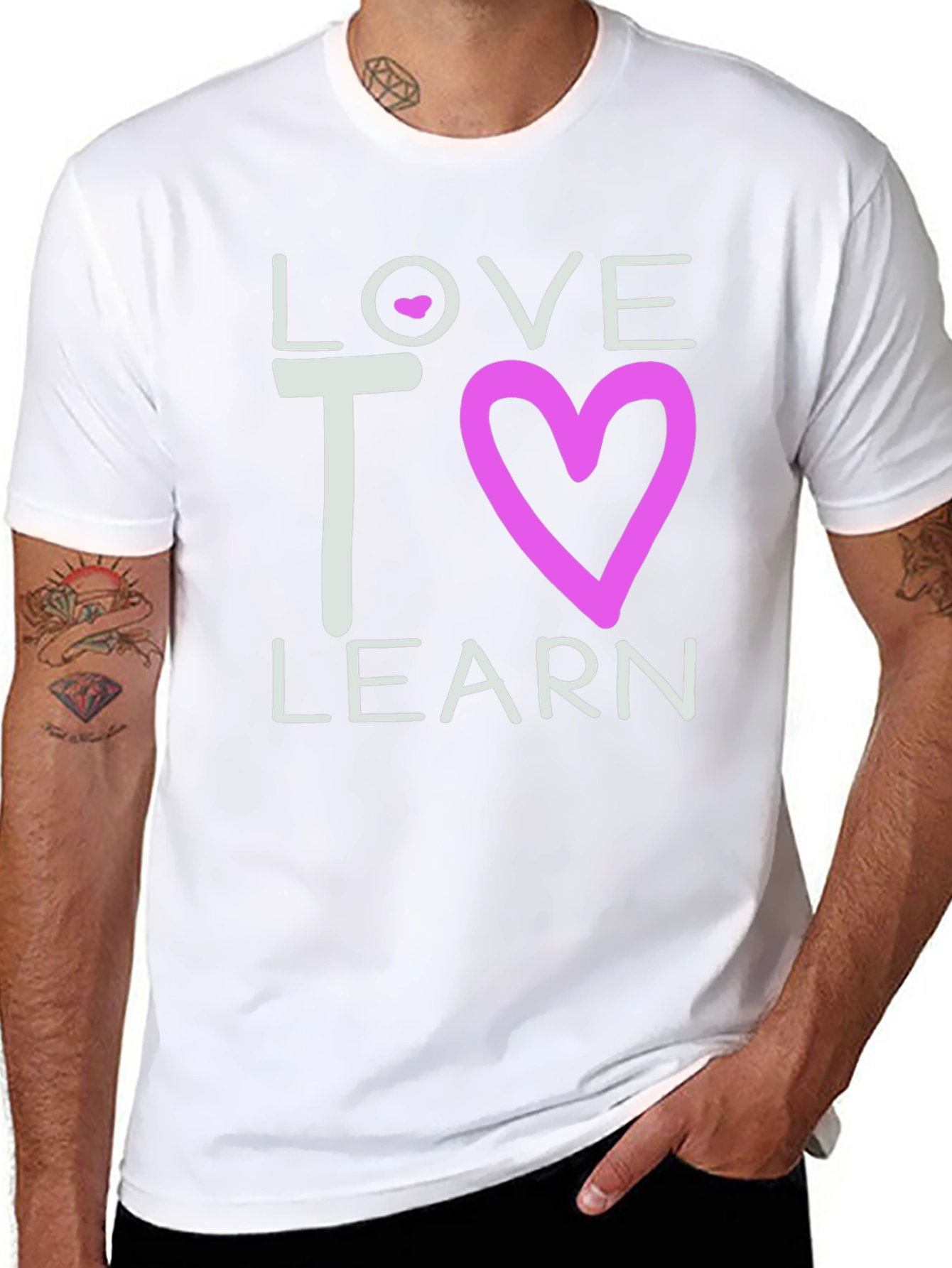 Love to Learn Graphic Tee - Black Cotton T-Shirt