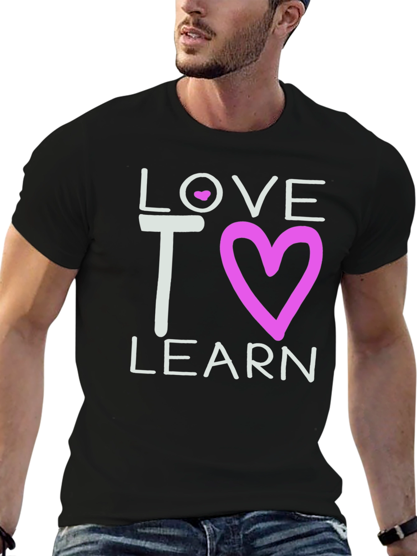 Love to Learn Graphic Tee - Black Cotton T-Shirt