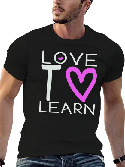 Love to Learn Graphic Tee - Black Cotton T-Shirt