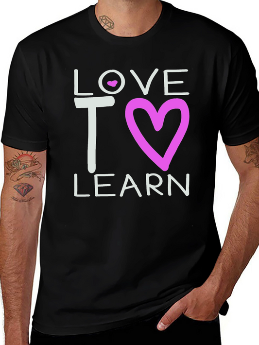 Love to Learn Graphic Tee - Black Cotton T-Shirt