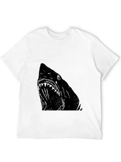 Shark Graphic T-Shirt - Black Cotton Tee