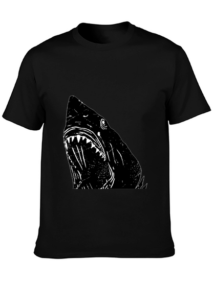 Shark Graphic T-Shirt - Black Cotton Tee