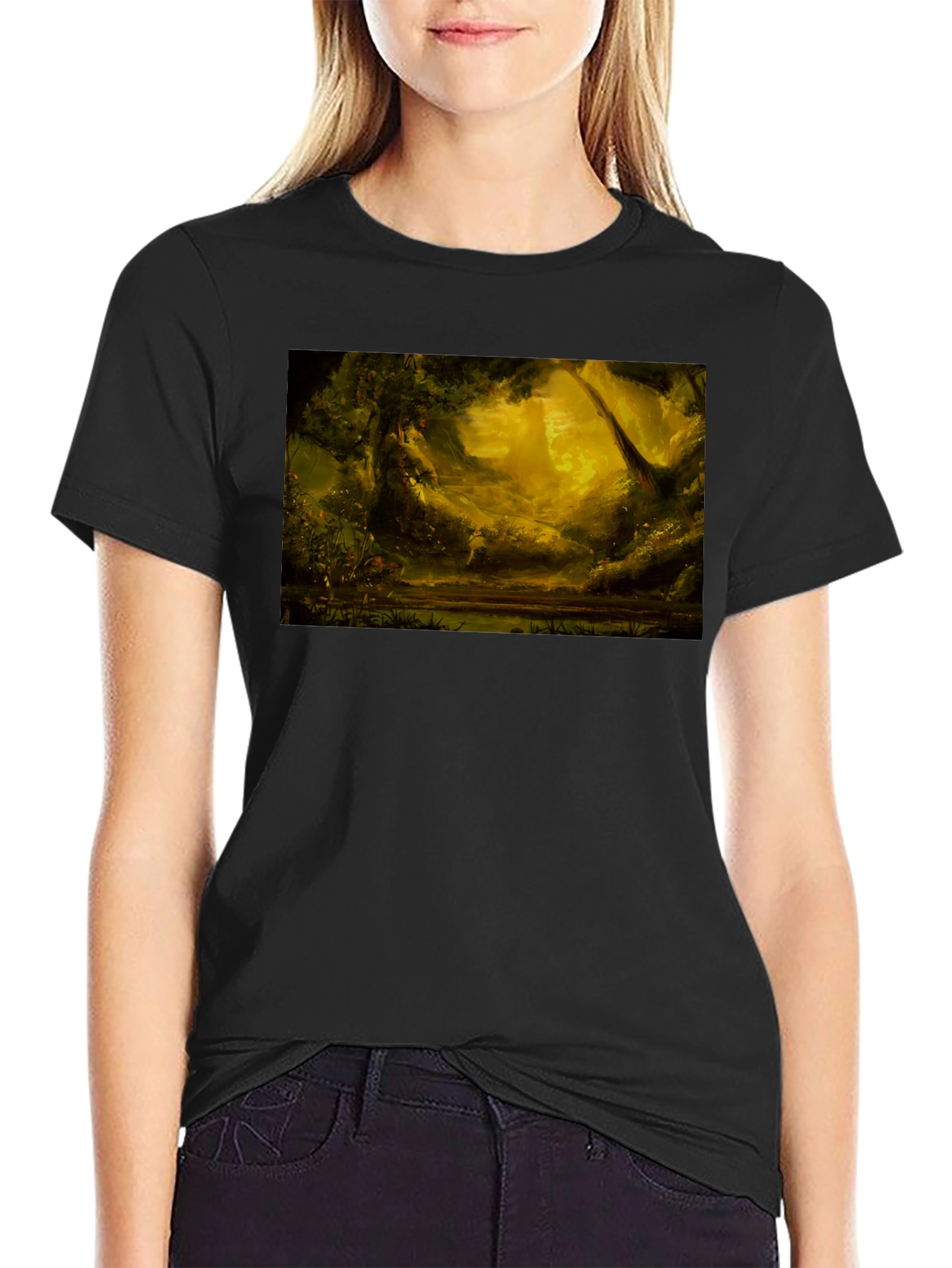Enchanted Forest Graphic Tee - Black