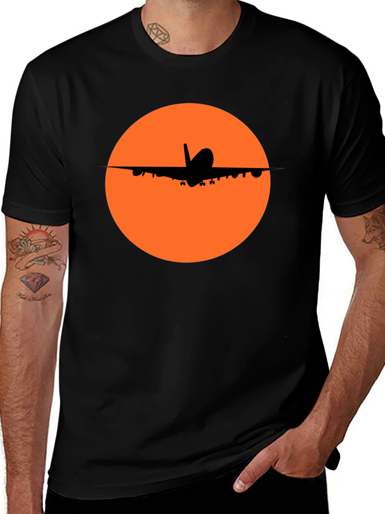 Airplane Silhouette T-Shirt - Stylish Aviation Tee