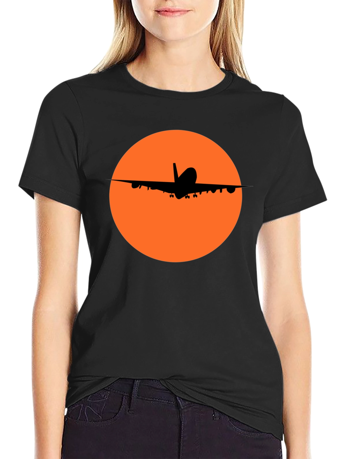 Airplane Silhouette T-Shirt - Stylish Aviation Tee