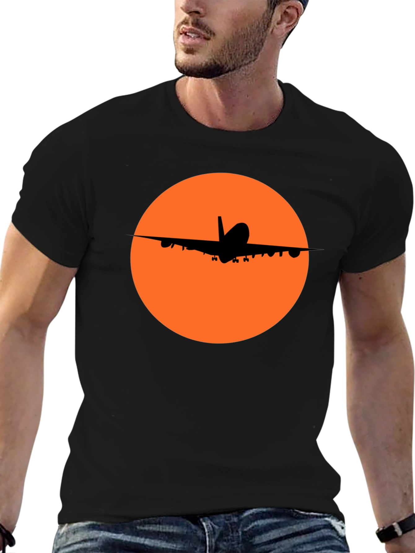 Airplane Silhouette T-Shirt - Stylish Aviation Tee