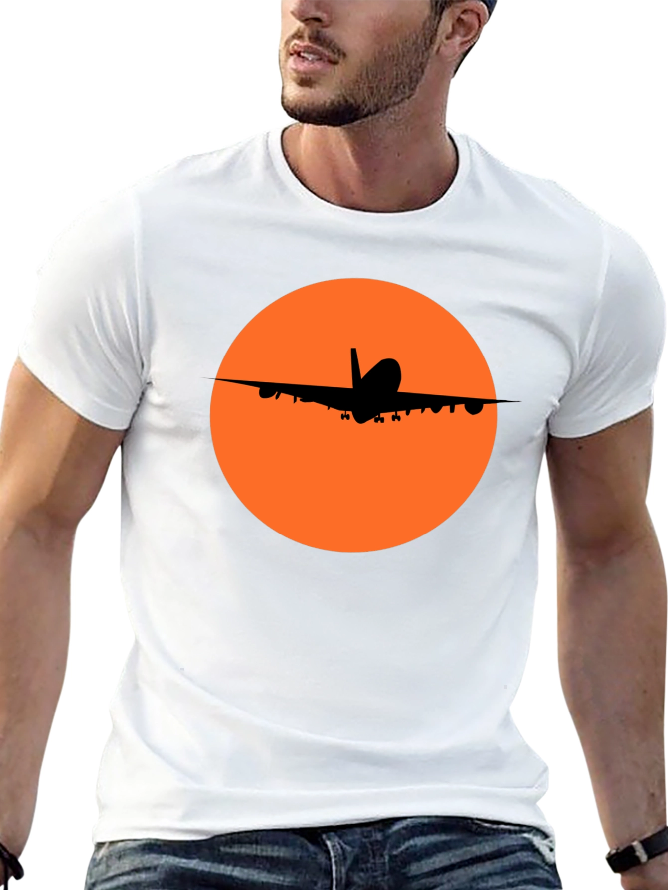 Airplane Silhouette T-Shirt - Stylish Aviation Tee