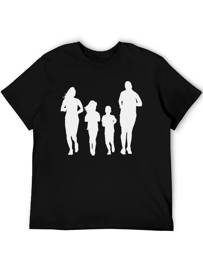 Family Run T-Shirt: Black Crew Neck Graphic Tee