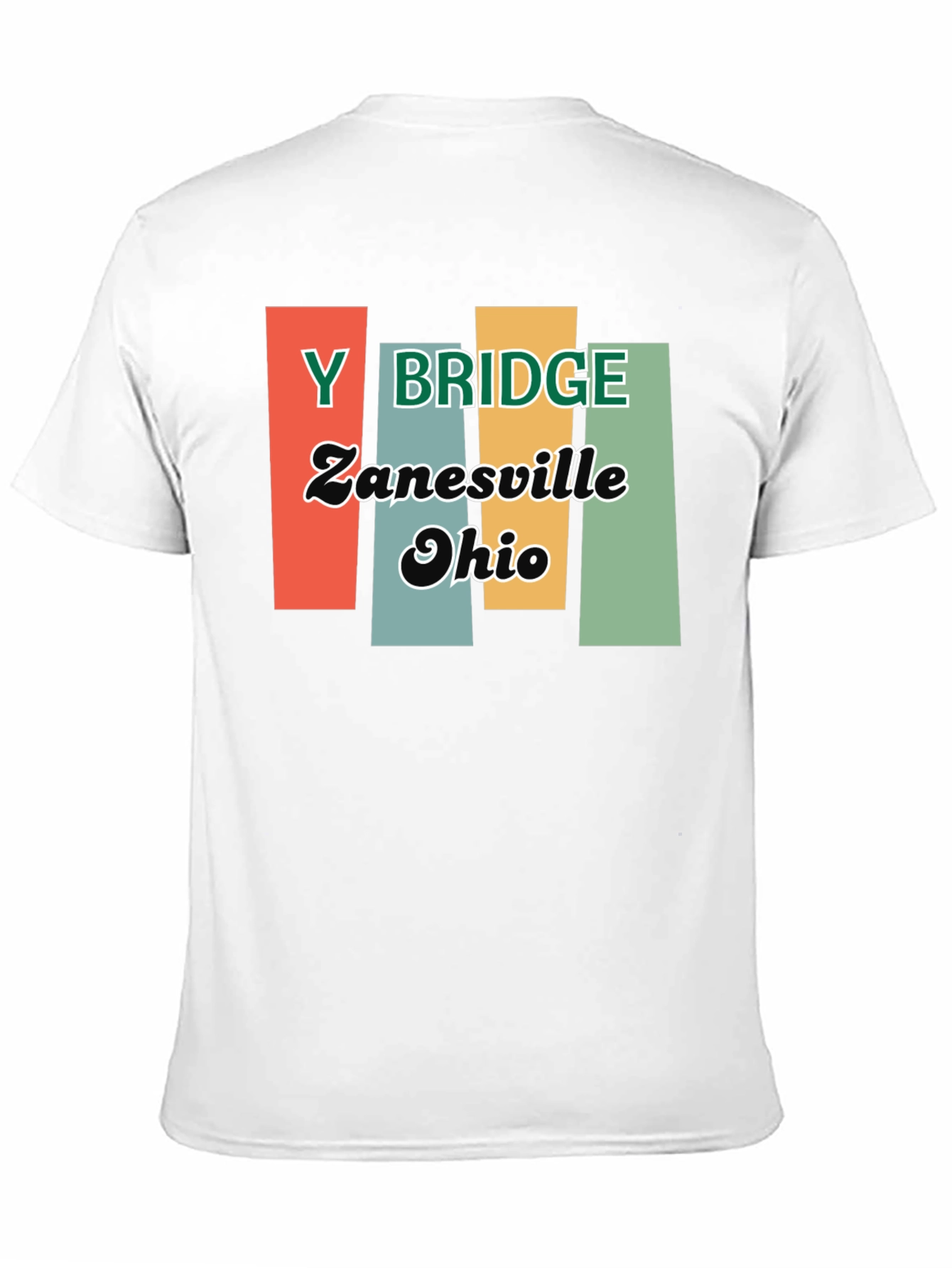 Y Bridge Zanesville Ohio Retro Black T-Shirt