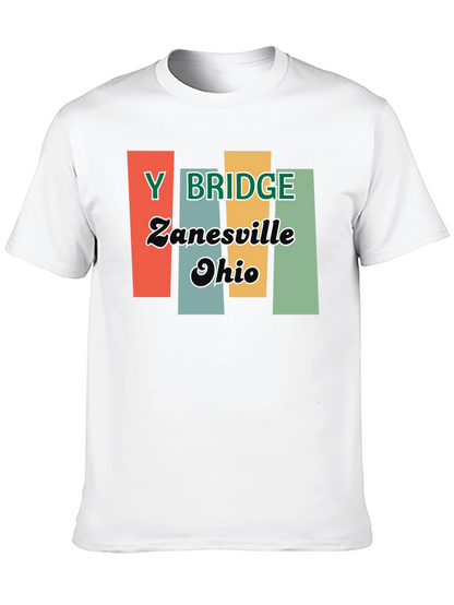 Y Bridge Zanesville Ohio Retro Black T-Shirt