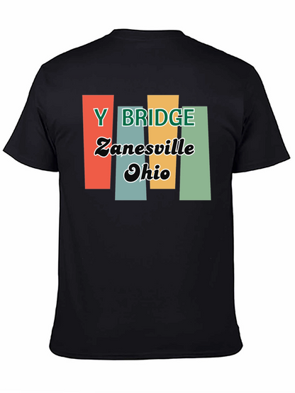 Y Bridge Zanesville Ohio Retro Black T-Shirt